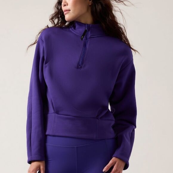 NWT Athleta Altitude Polartec® Half Zip Sweatshirt Purple L - Picture 1 of 6